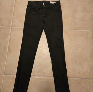 Rag & Bone Black Denim Zipper Capri Skinny Jeans size 27